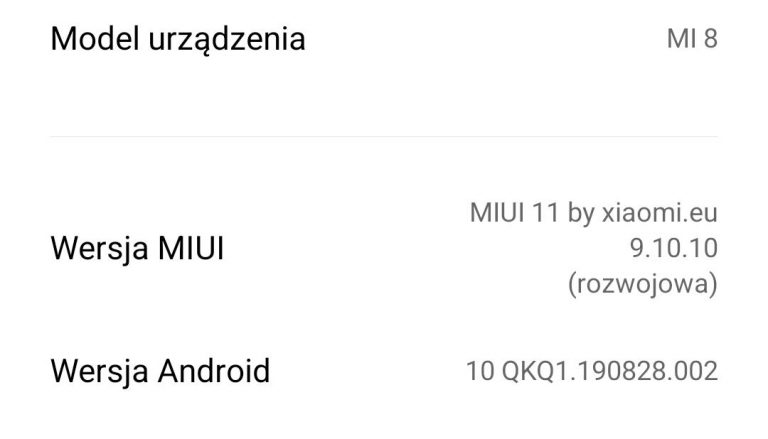 MI 8 / MIX 2S / MIX 3 i inne z Android Q od miuipolska