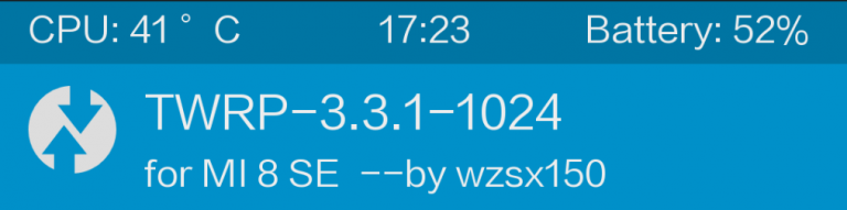 TWRP 3.3.1-1024 dla Mi 8 SE Q